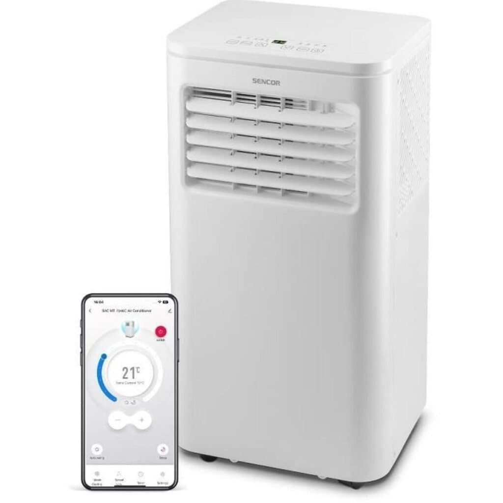 Climatiseur Mobile Sencor SAC MT7048C 7000 BTU Wi-Fi Déshumidification Blanc